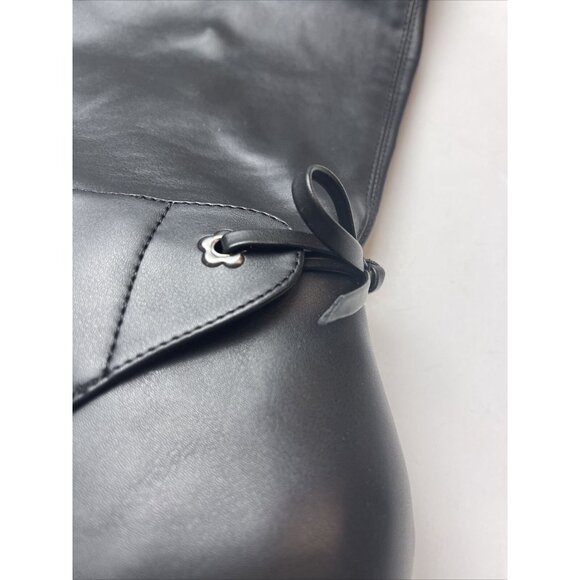 CHARTER CLUB Women's Block Heal Boots Black Y2K Zip-Up Faux Leather 11 New NIB - Picture 5 of 11